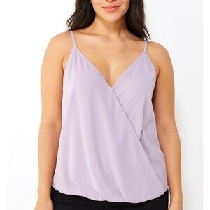 Lush top blouse tank wrap pale purple NEW SZ SM Lightweight V-neck